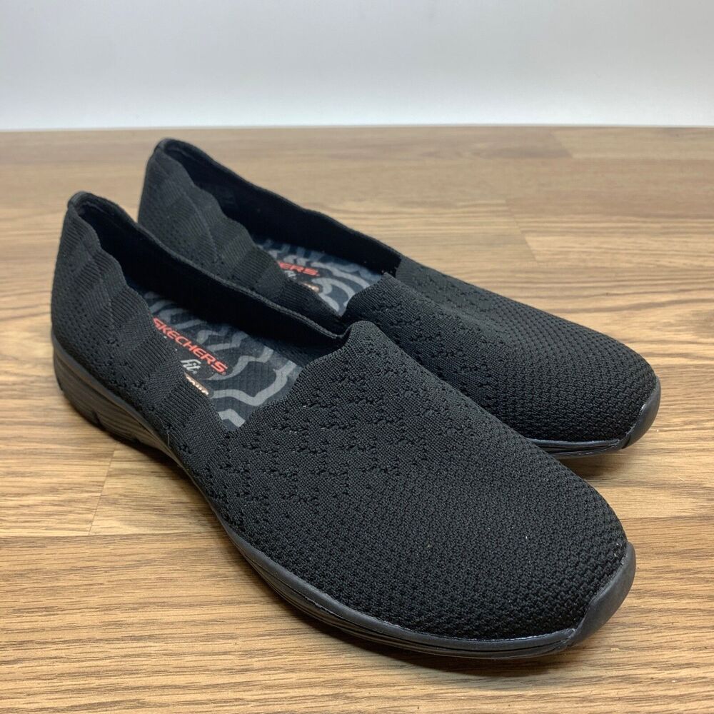 Skechers Womens Shoes Size 10 Black‎ Seager Classic Fit Slip On SN 49481